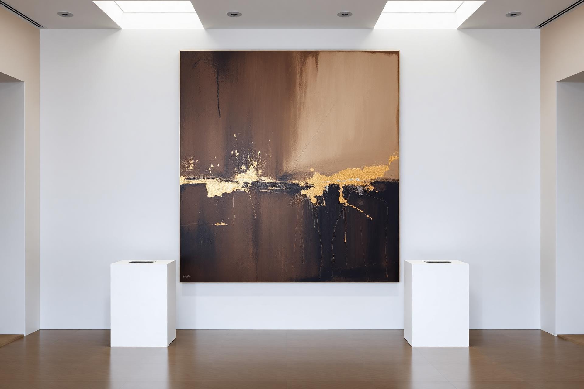 Contemporary artwork on display in a bright gallery
